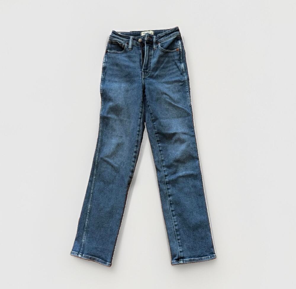 Madewell Curvy Perfect Vintage Jeans Women’s 24 Blue Straight Leg Stretch 26"